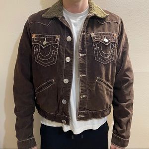 True Religion Corduroy Sherpa Jacket Brown XL